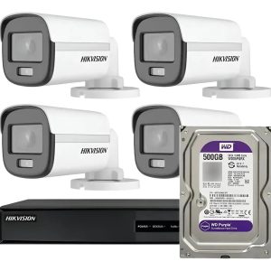 Kit Camaras Hikvision 4 Cam 3k + Disco 500G